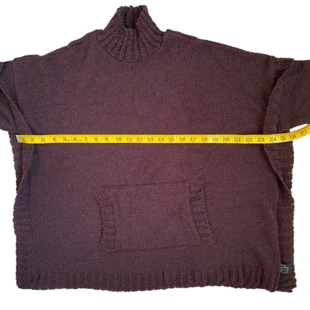 COP COPINE Paris Vintage Mock Turtleneck Knit Sweater Women's Deep Plum One-Size - Picture 10 of 16